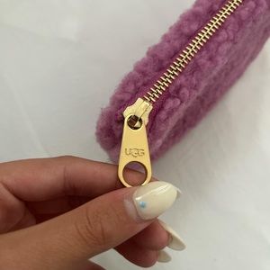 UGG Sherpa purple coin pouch
